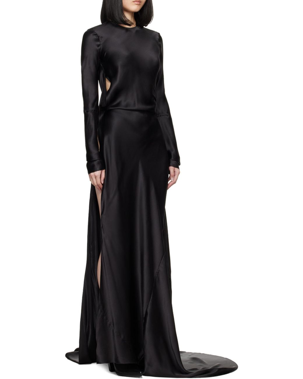 Ann Demeulemeester Black Long-Sleeve Dress