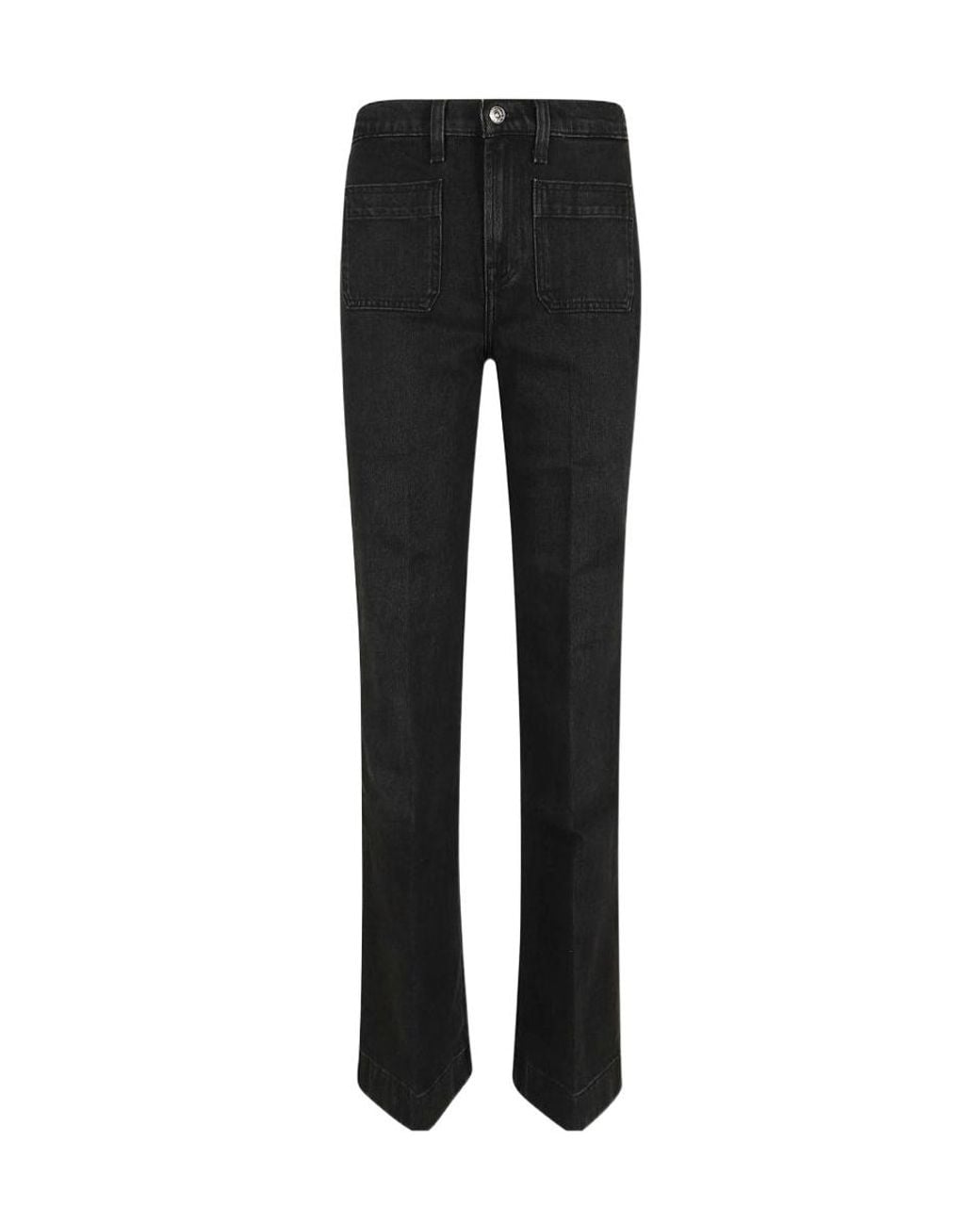 7 For All Mankind Black Straight-Leg Jeans