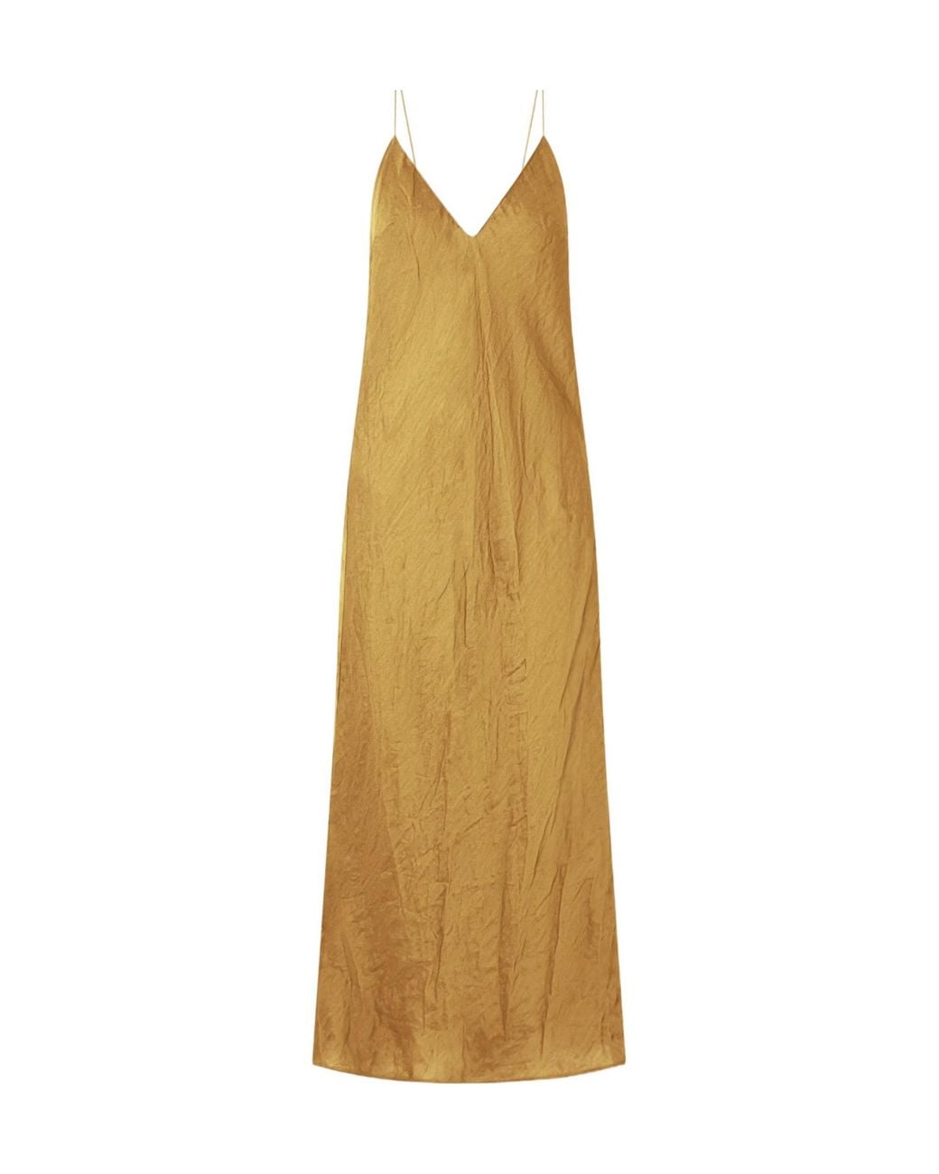 Khaite Metallic Taja Crinkled-Voile Maxi Dress