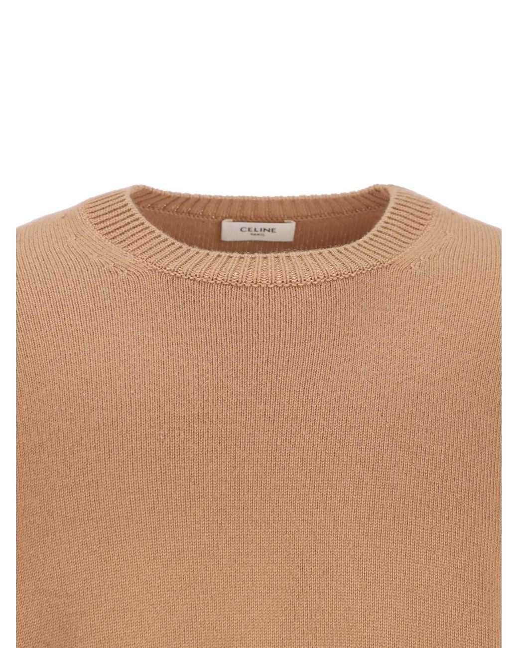 Céline Brown Classic Elbow-Patch Crewneck for men