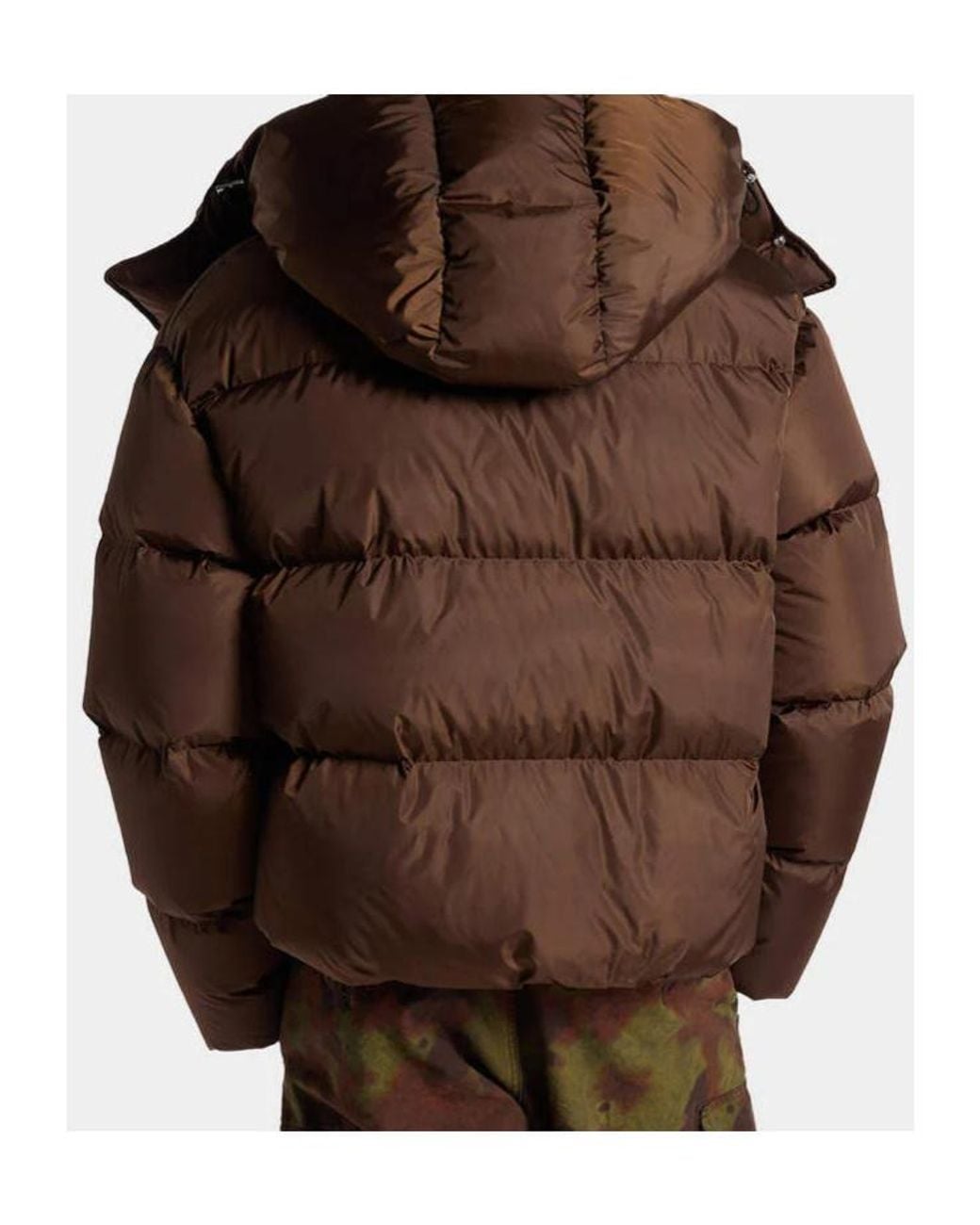 DSquared² Brown Quilted Hooded Down Jacket for men
