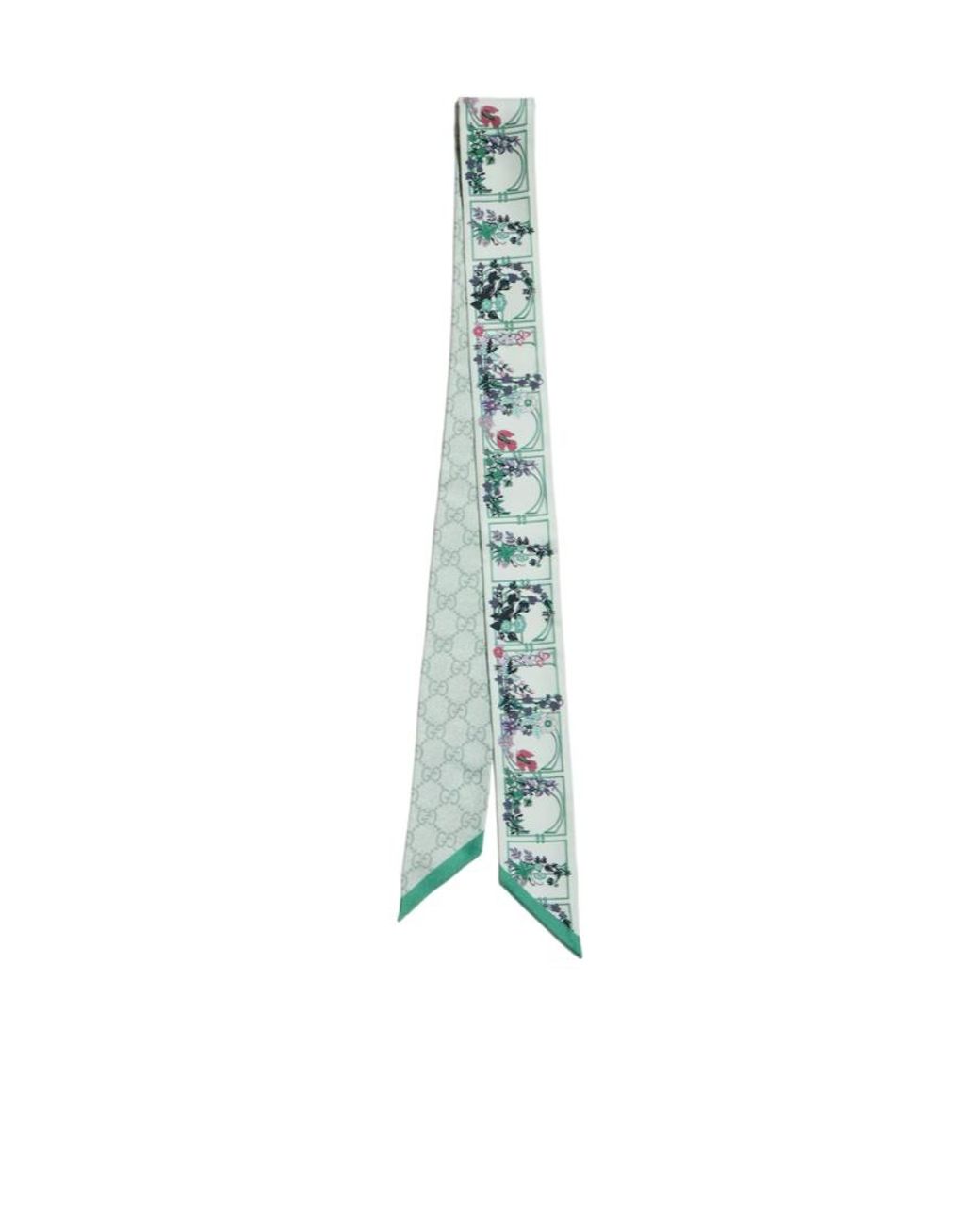 Gucci Blue Printed Silk Twill Ribbon