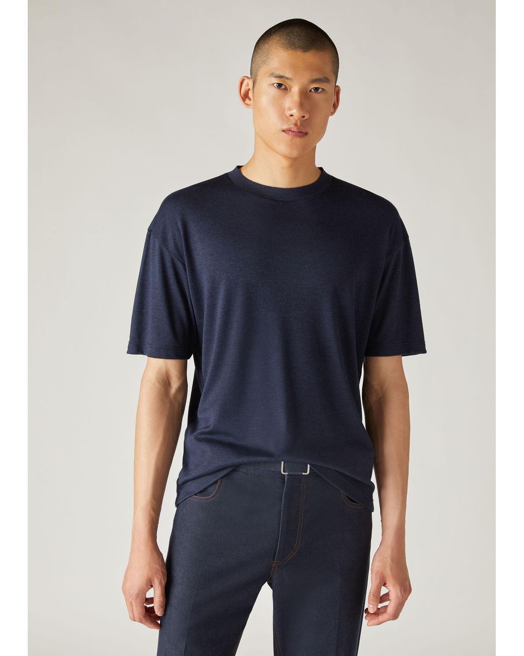 Loro Piana Blue Short-Sleeve T-Shirt for men