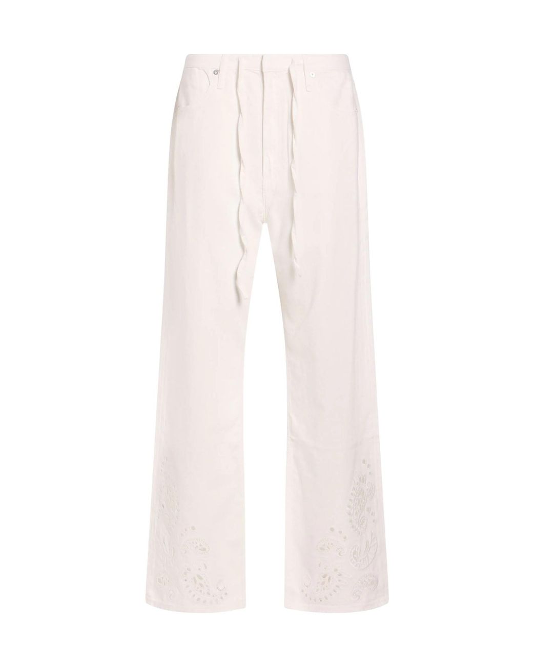 Rag & Bone White Solid Color Straight-Leg Trousers