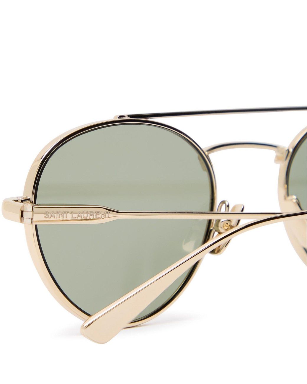 Saint Laurent White Double-Frame Oval Sunglasses for men