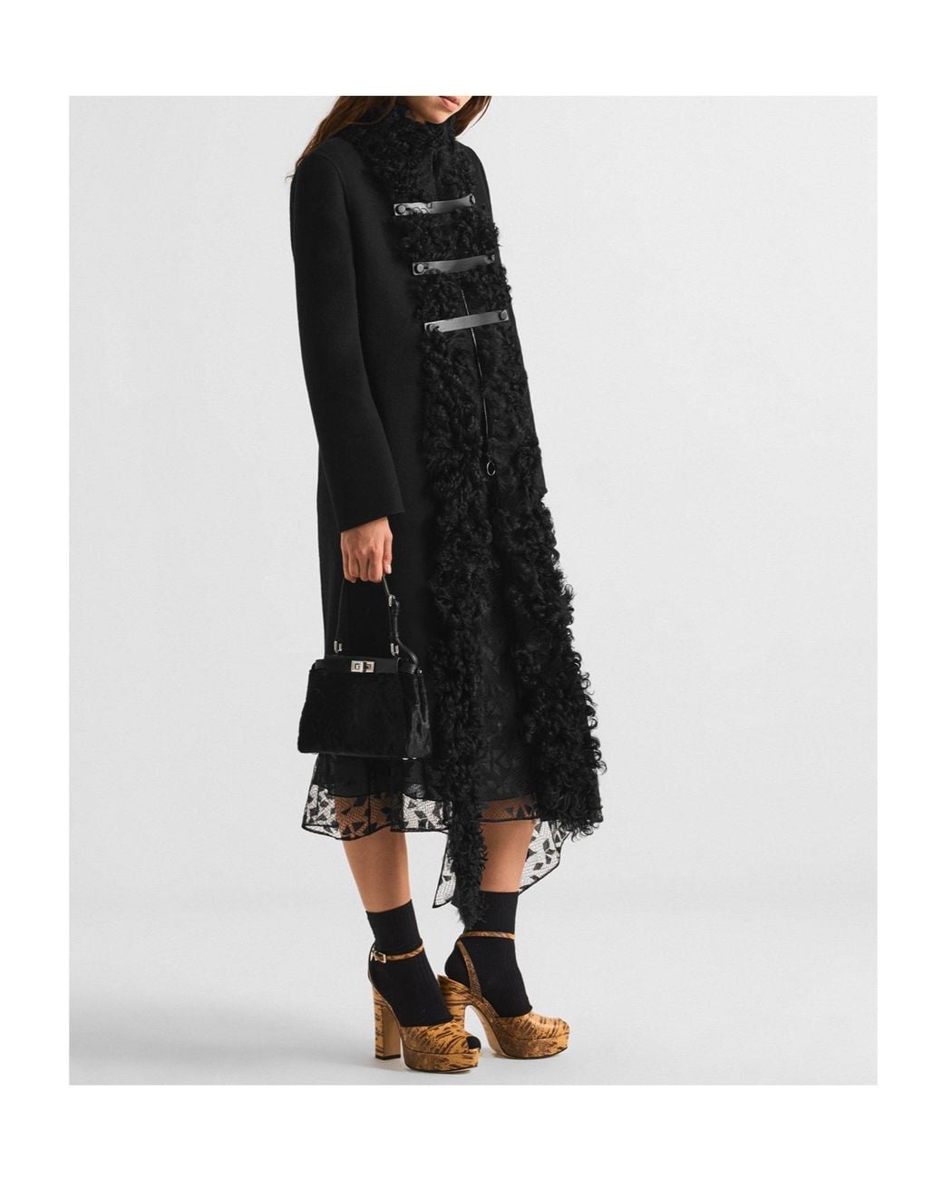 Fendi Black Simple Wool Coat