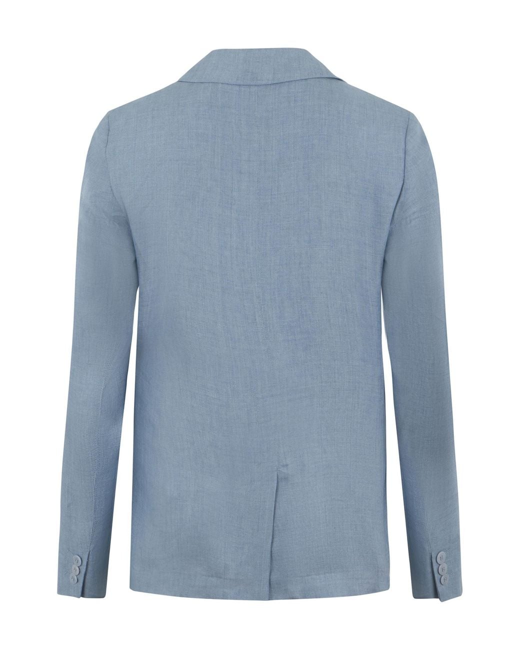 Weekend by Maxmara Blue Single-Breasted Linen Blazer
