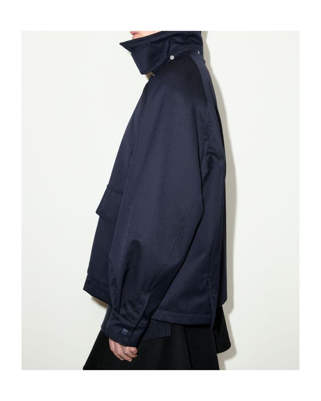 MAX&Co. Blue Hooded Gabardine Barn Jacket