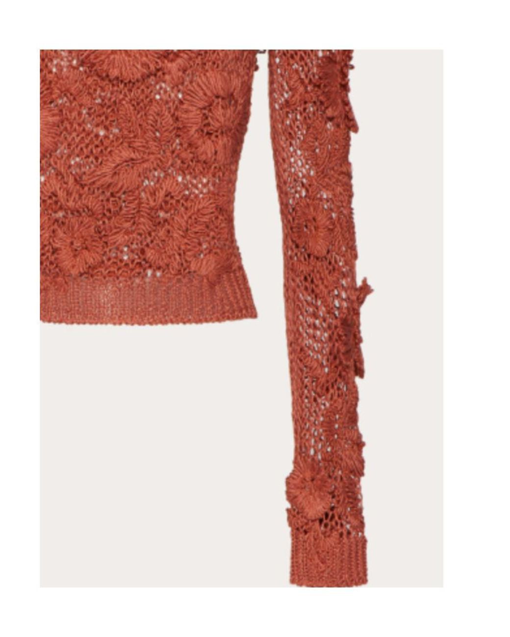 Valentino Red Logo Hollowed Out Knitted Pullover