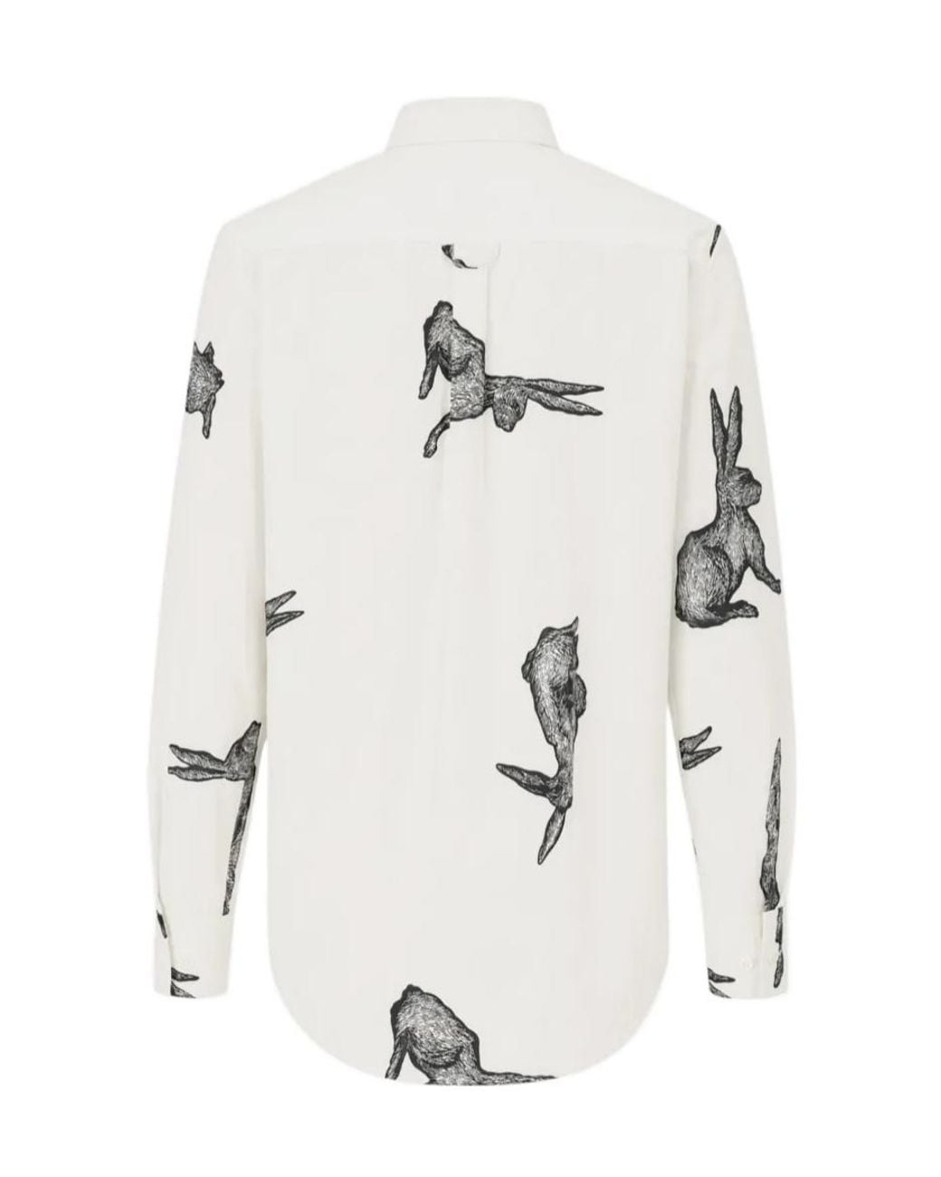 Paul Smith White Rabbit-Print Shirt for men