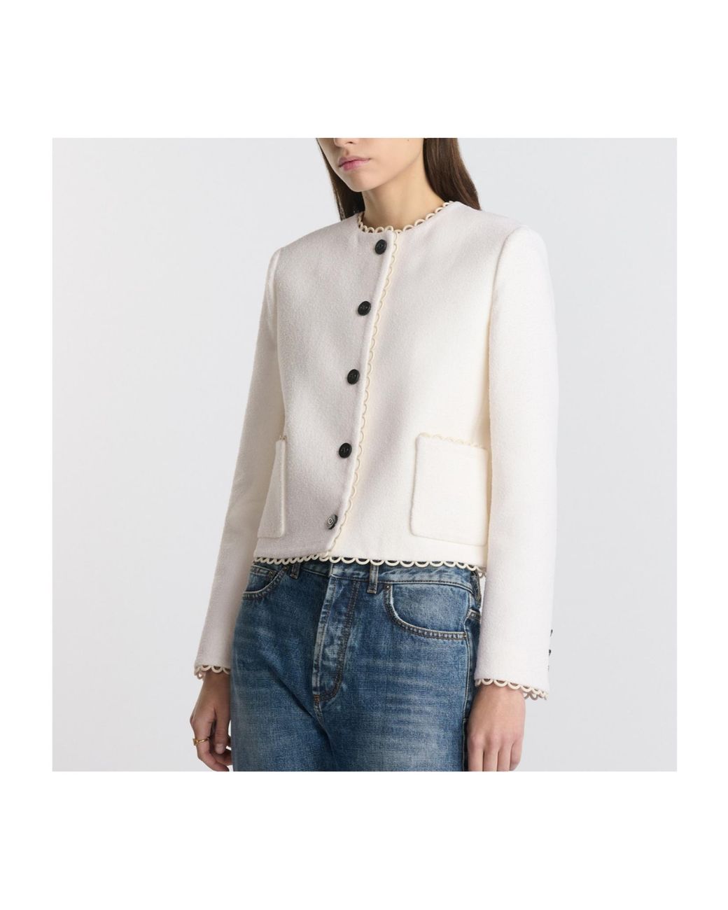 Dior White Cropped Jacket