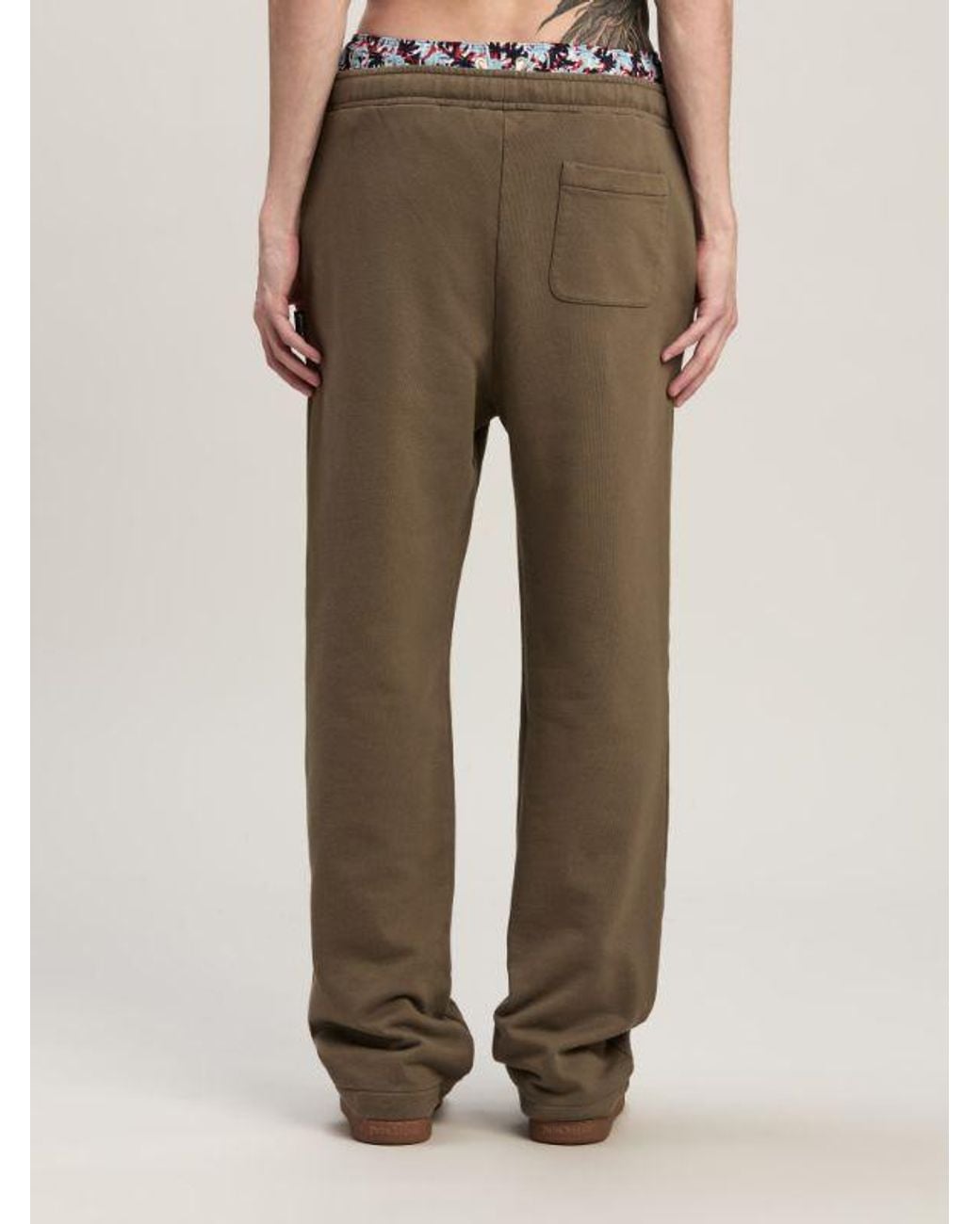 Palm Angels Green Logo-Embroidered Track Pants for men