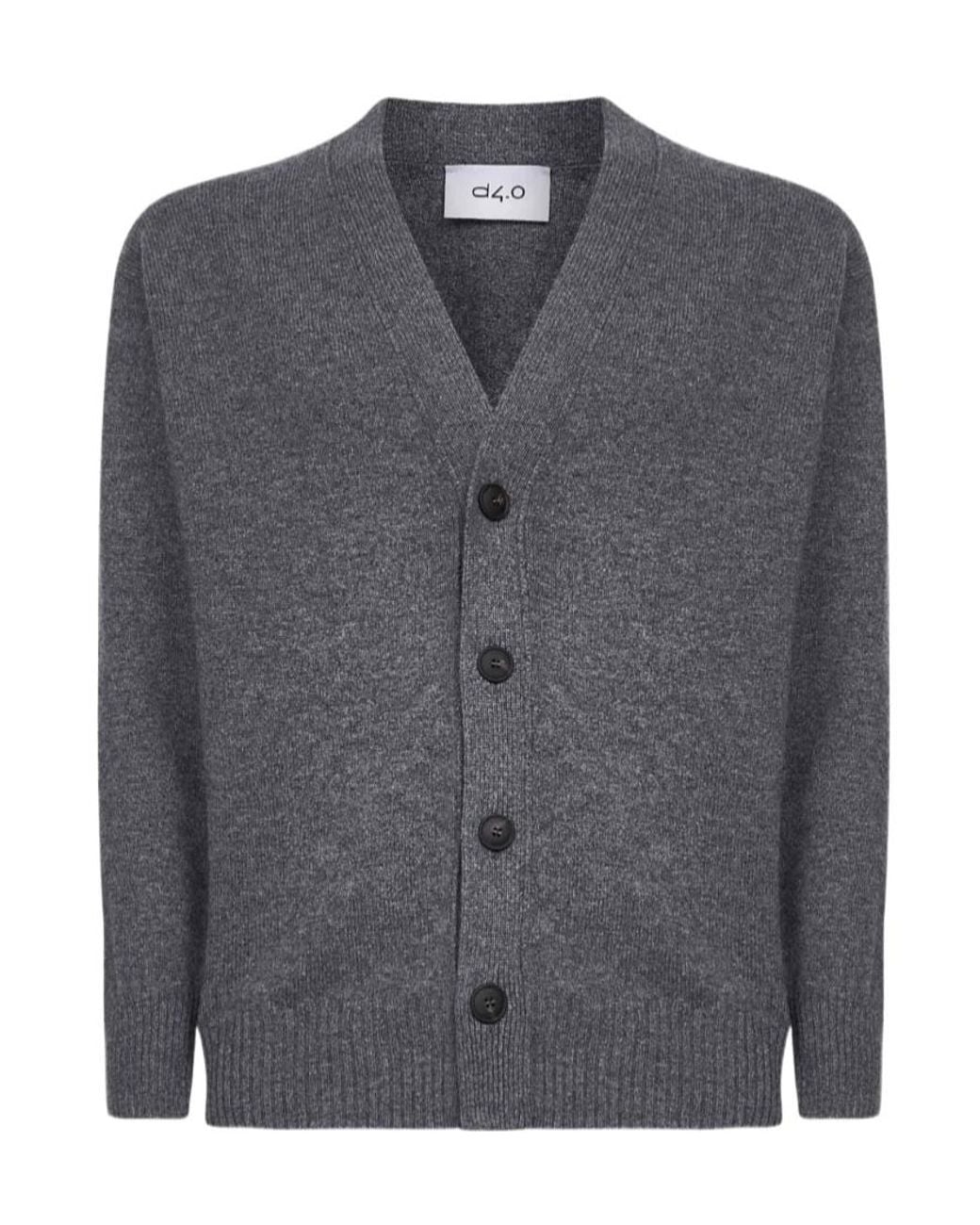 Gran Sasso Gray Button-Up V-Neck Cardigan for men