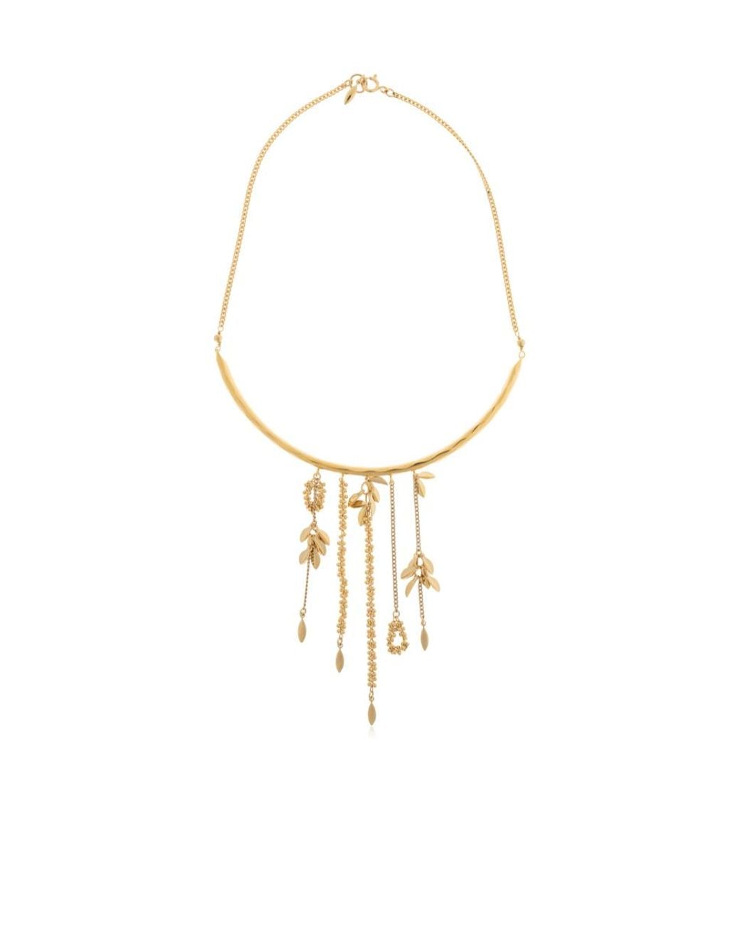 Isabel Marant White Leaf-Charm Chain Necklace