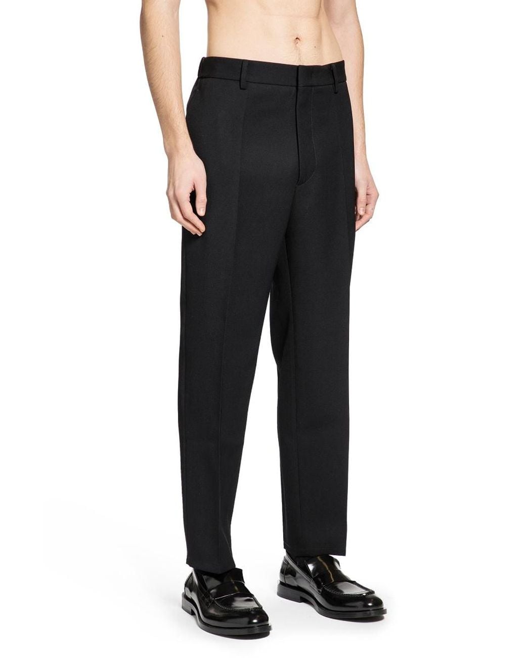 Jil Sander Black Pleated Tapered Pants for men