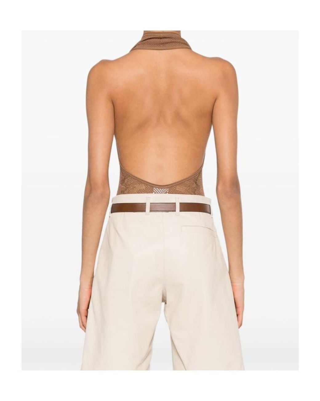 Saint Laurent Brown Open-Knit Body