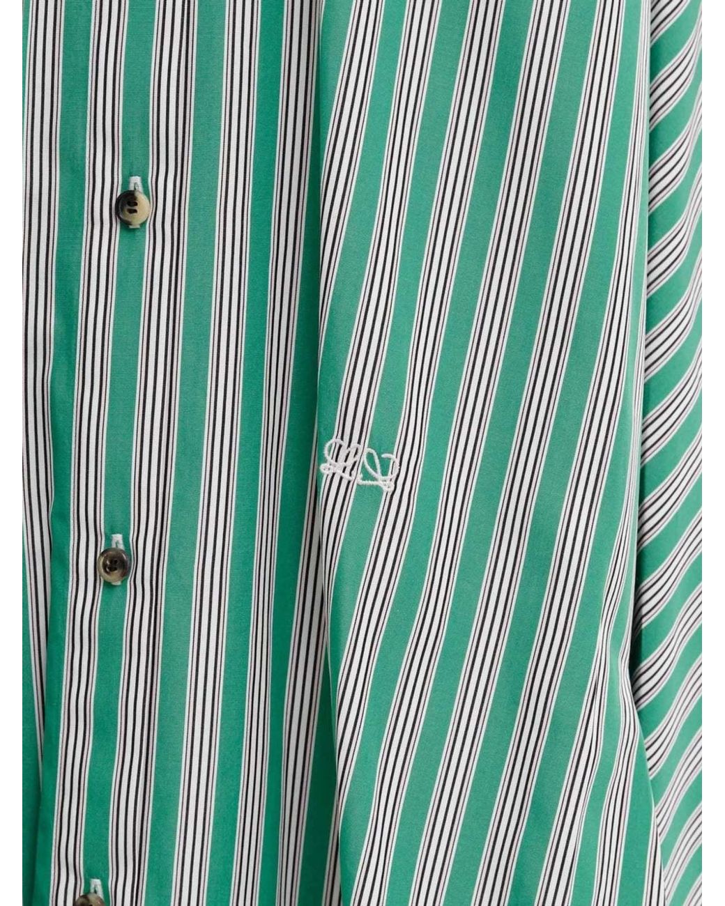 Loewe Green Striped Cotton Shirt