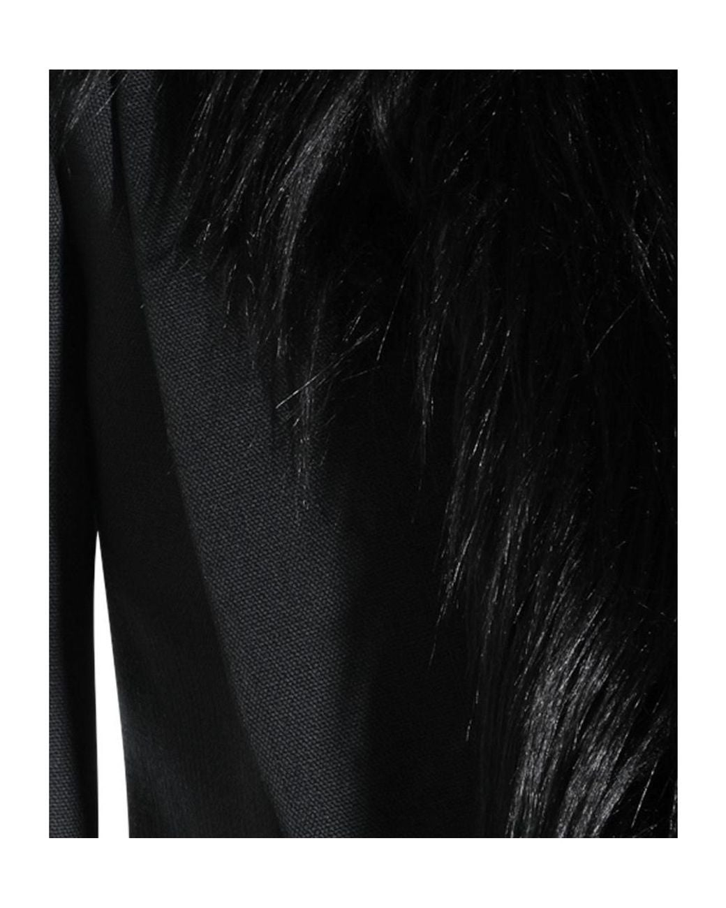 Elisabetta Franchi Black Fur-Effect Collar Jacket