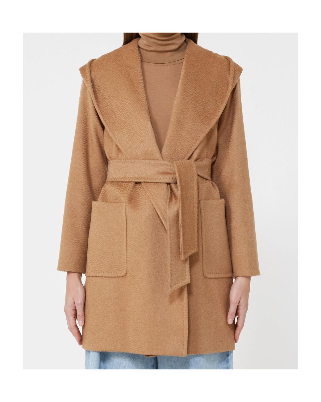 Max Mara Brown Rialto Hooded Belted Coat