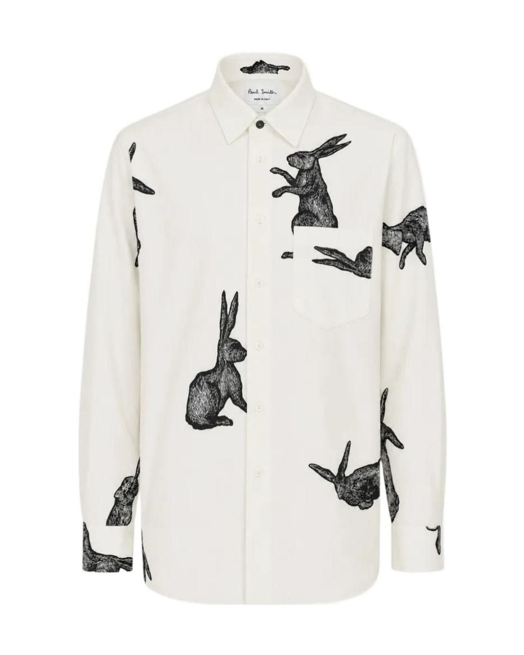 Paul Smith White Rabbit-Print Shirt for men