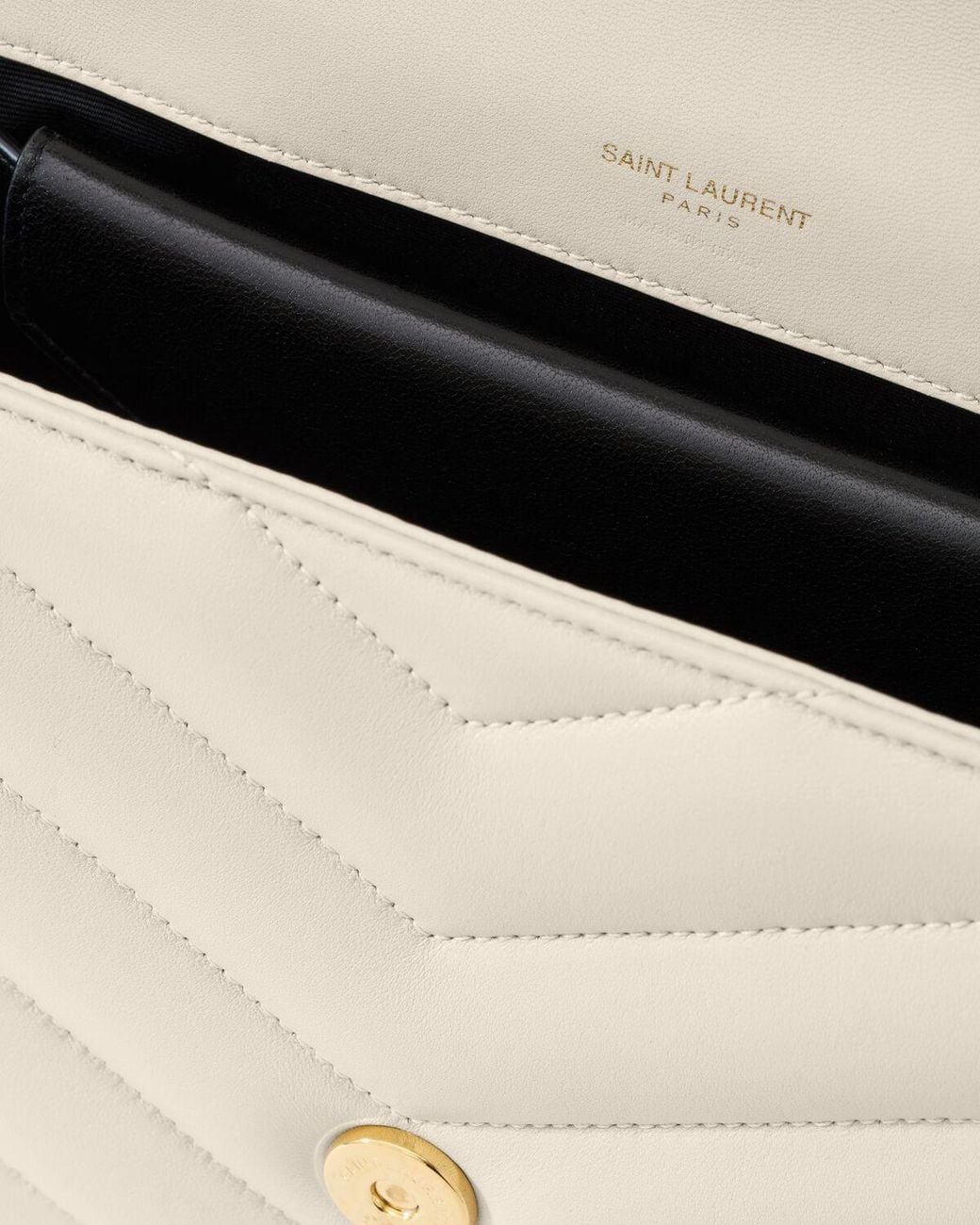 Saint Laurent White Loulou Medium Shoulder Bag