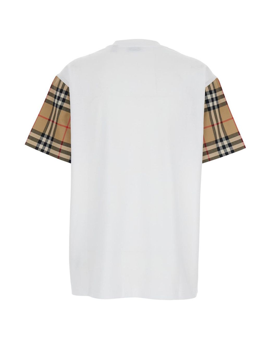 Burberry White Check Cotton T-Shirt