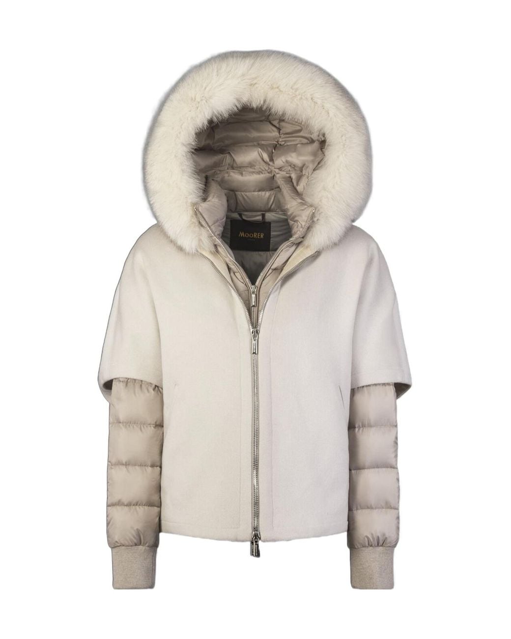 Moorer Multicolor Removable Hood Wool Coat