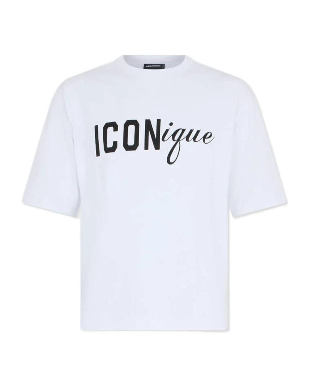 DSquared² White Iconique Loose Fit T-Shirt for men
