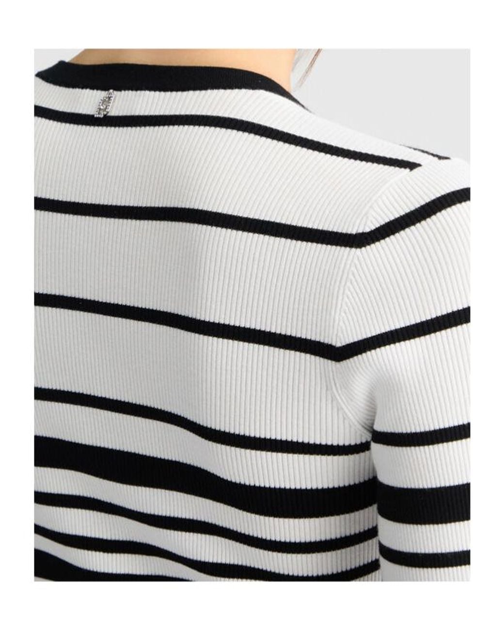 Liu Jo White Striped Knit Dress