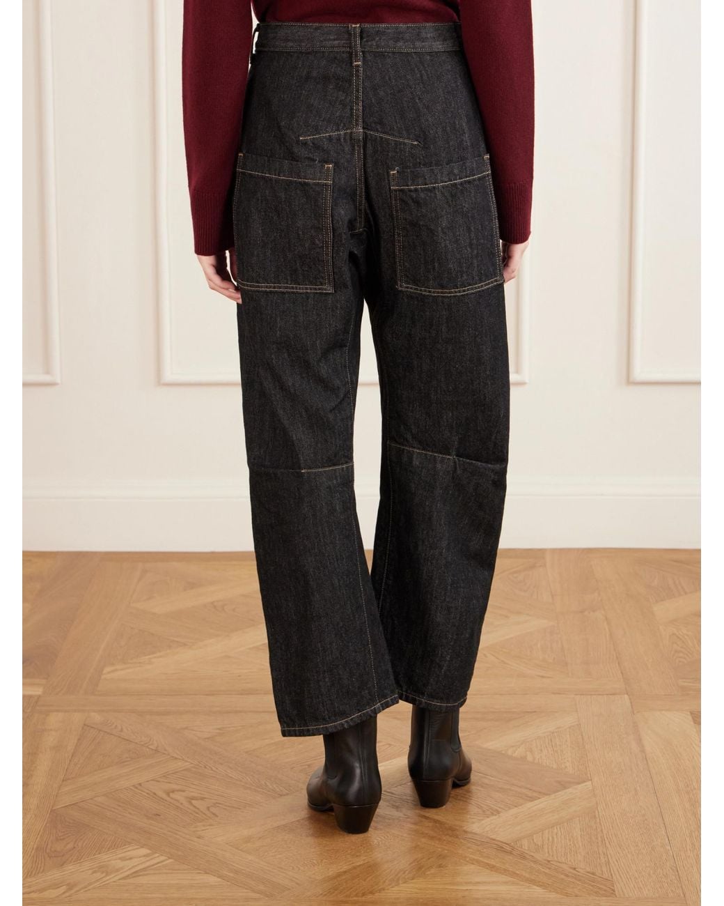 Nili Lotan Blue Shon Barrel-Leg Jeans