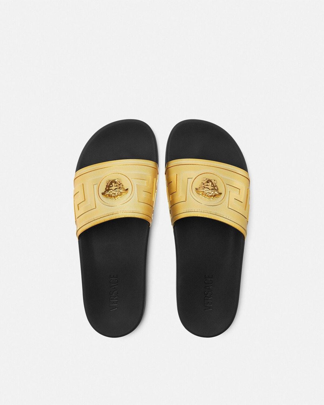 Versace Multicolor Logo Plaque Open-Toe Slippers for men
