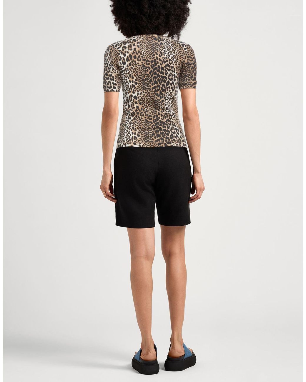 Ganni Brown Light T-Shirt Organic Cotton, Elastane