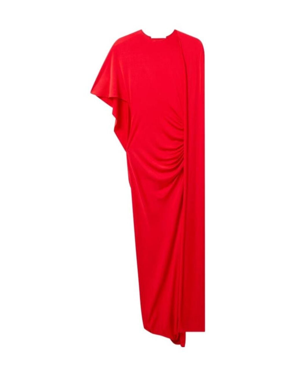 Stella McCartney Red Asymmetric Cape Maxi Dress