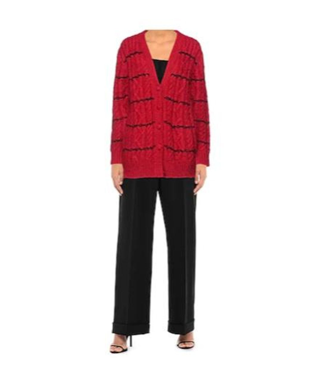 Saint Laurent Red Long-Sleeved Knitwear