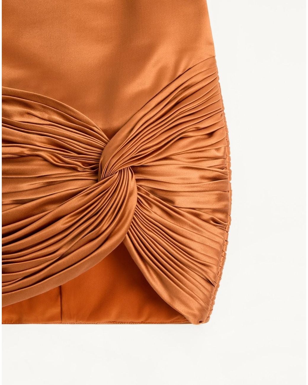 Valentino Orange Pleated Skirt