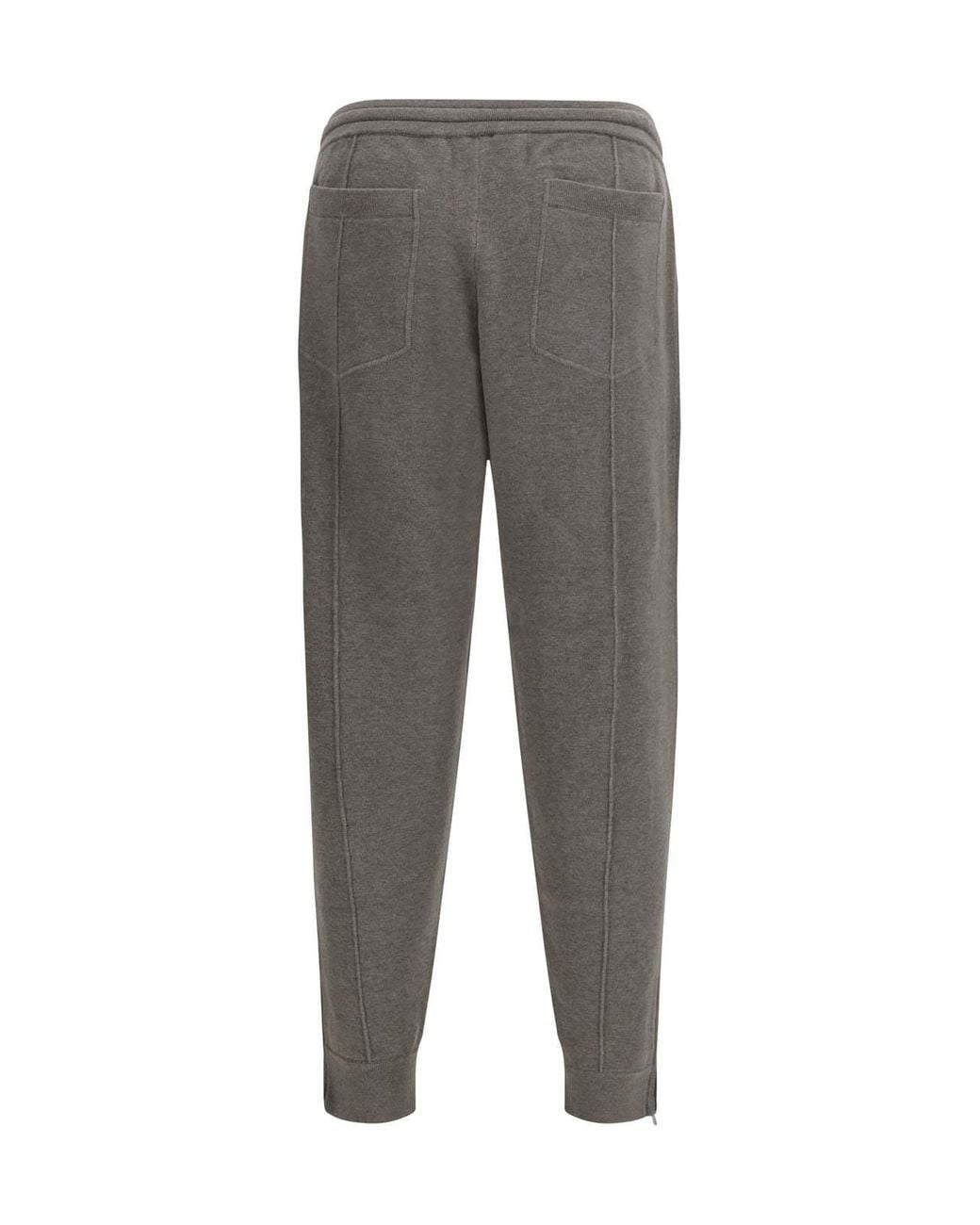 Brunello Cucinelli Gray Drawstring Straight Leg Pants for men