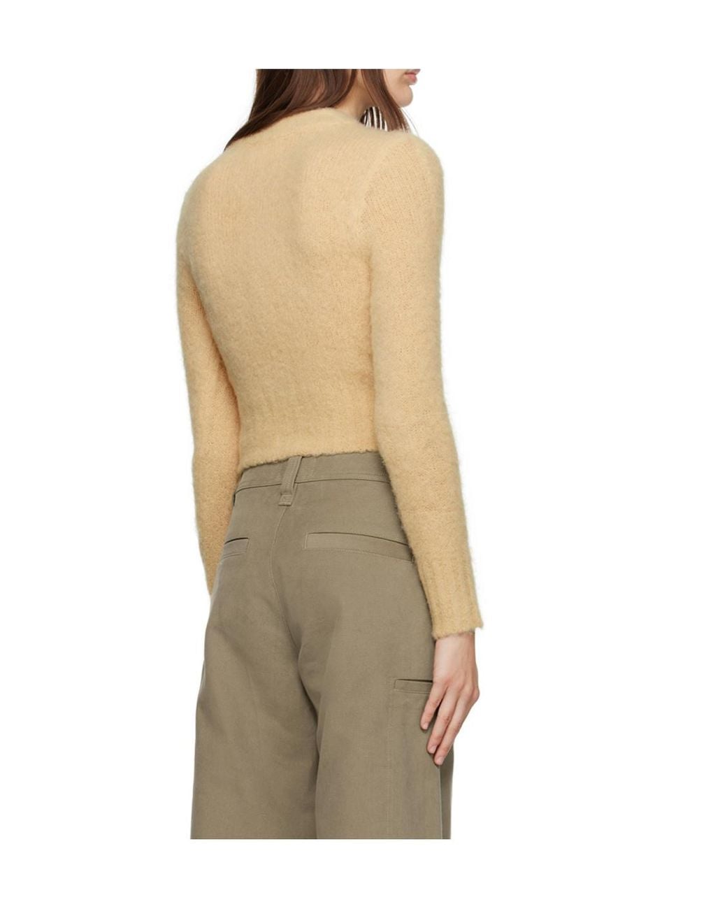 AMI Natural Ami Brushed Crewneck Knit Sweater