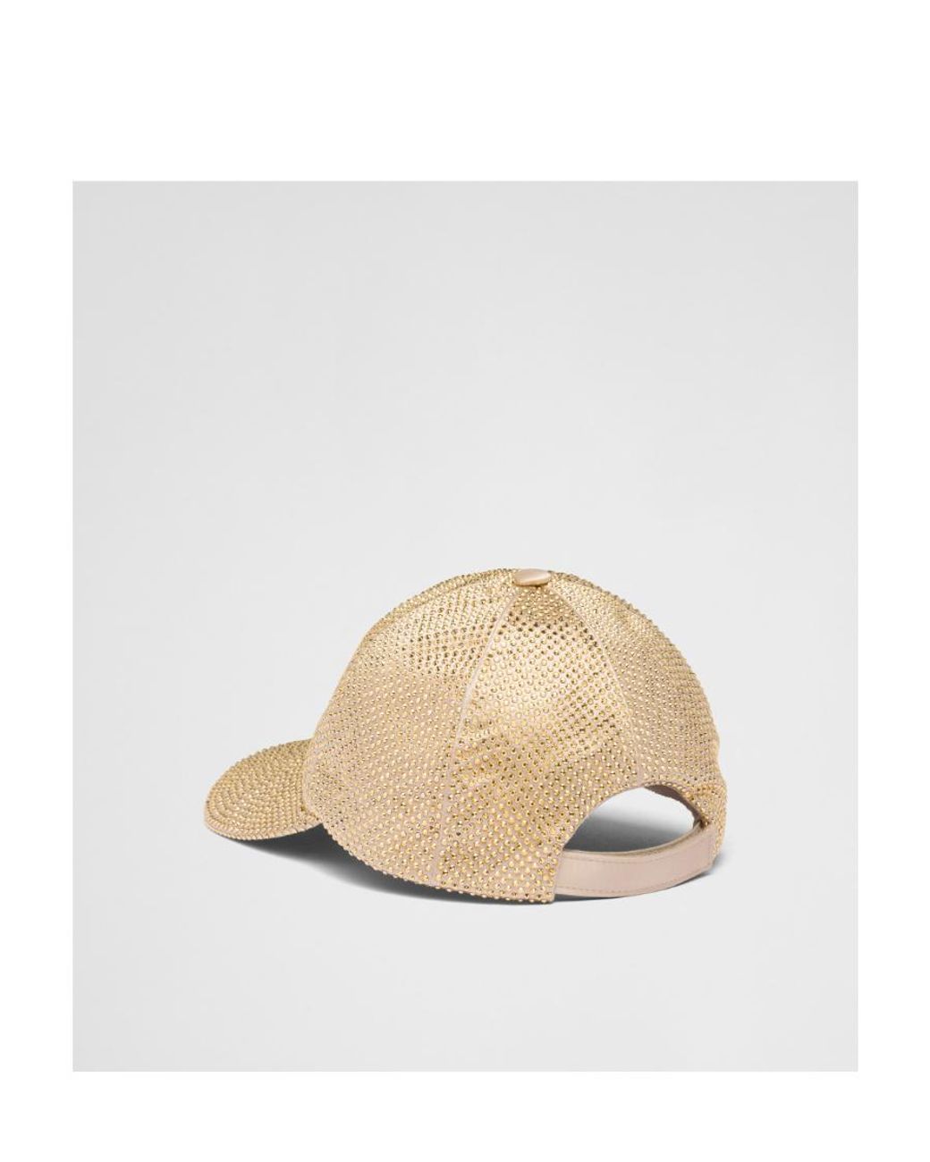 Prada Natural Duchesse Baseball Cap With Crystals