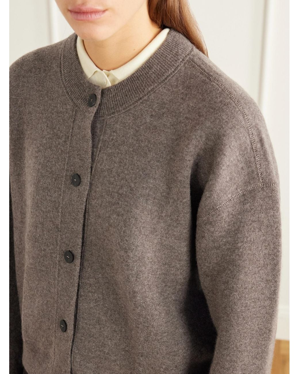 Studio Nicholson Gray Wool And Cashmere-Blend Cardigan