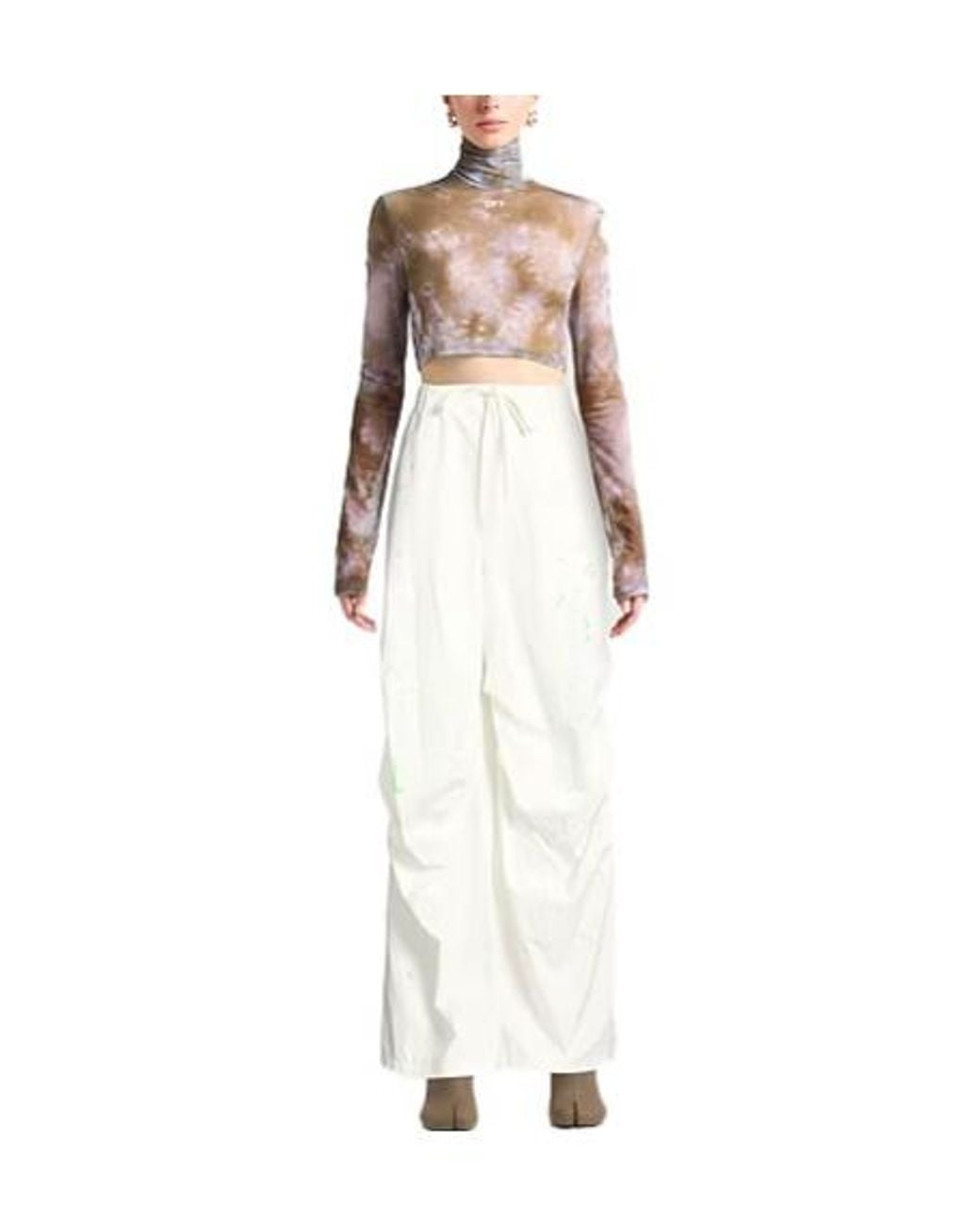 MM6 by Maison Margiela White Relaxed Straightleg Trousers