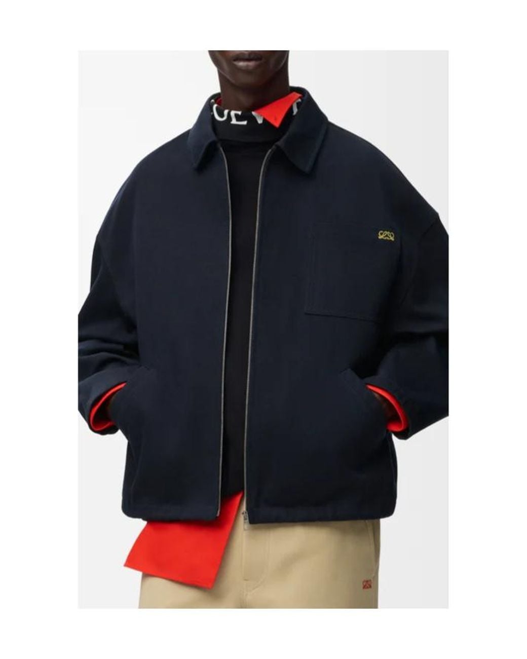 Loewe Blue Logo-Embroidered Zip-Up Jacket for men