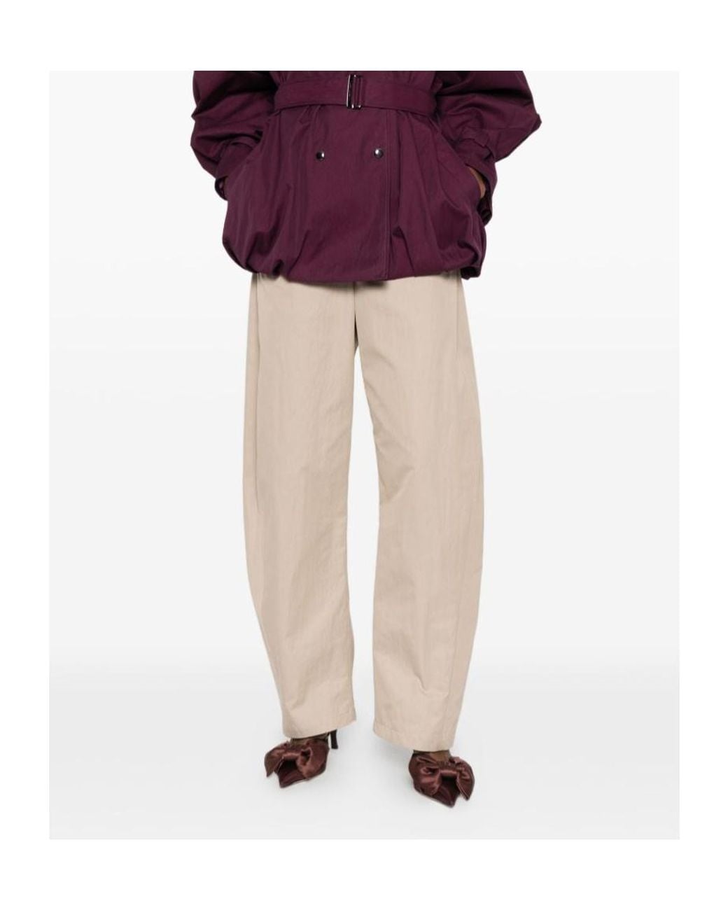 Magda Butrym Natural Drawstring Casual Trousers