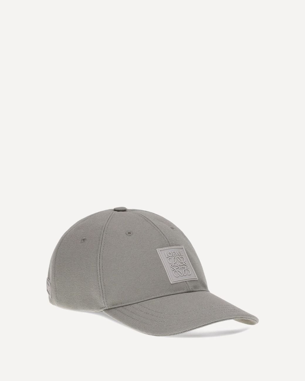 Loewe Gray Logo-Patch Curved Brim Cap for men
