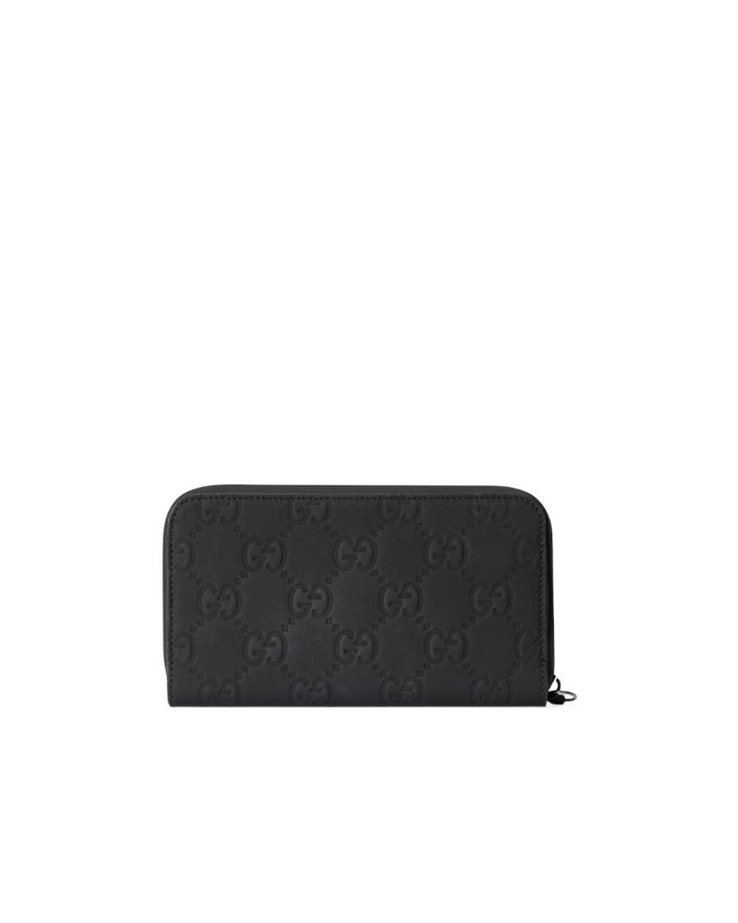 Gucci Black Gg Matte-Finish Leather Wallet for men