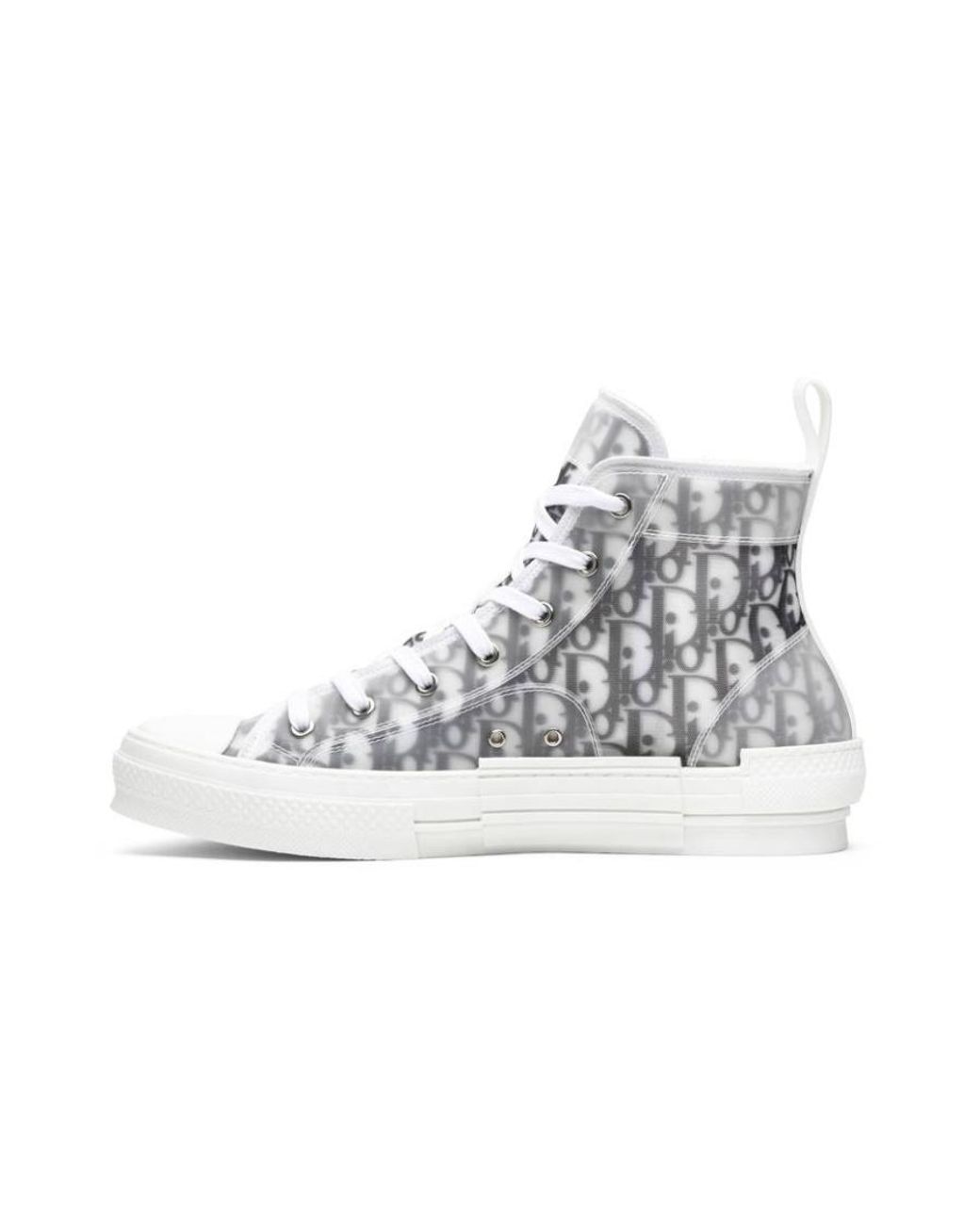 Dior White Homme B23 Oblique High-Top Sneakers for men