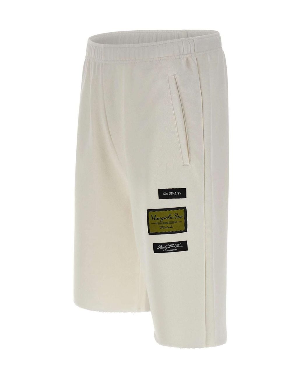 MM6 by Maison Margiela Gray Patch Detailed Shorts for men