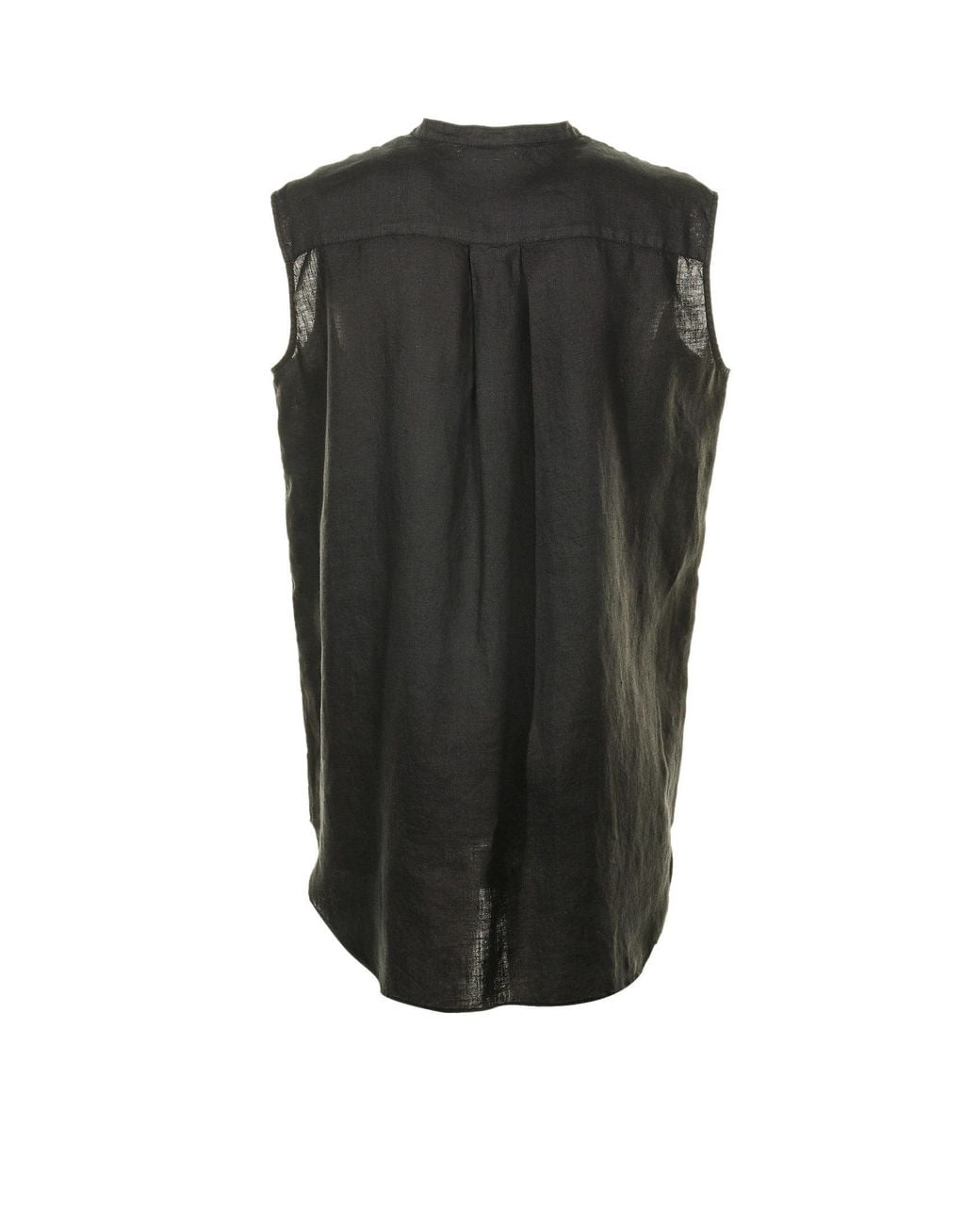 Aspesi Black Buttoned-Up Sleeveless Top