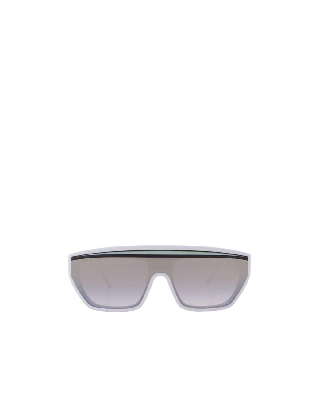 Dior White Shield-Shaped Sunglasses