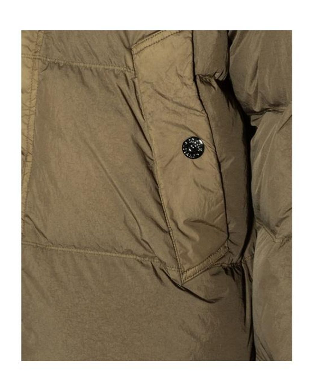 Stone Island Green Logo Patch Puffer Jacket for men