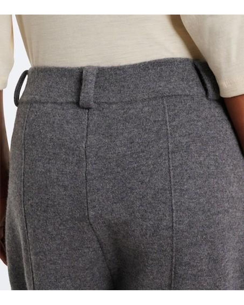 Lisa Yang Gray Wrenda Cashmere Barrel-Leg Pants